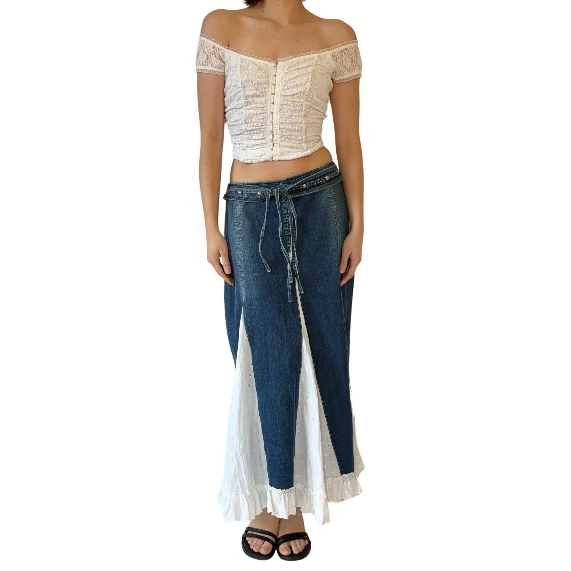 2000s Denim Eyelet Maxi (L)